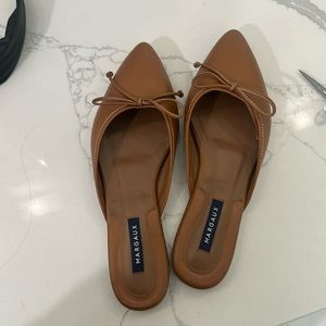 Margaux “ballet mules” in saddle Napa size 8